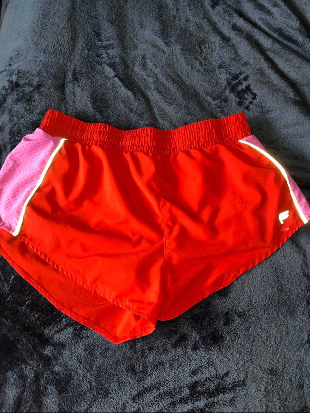 Women’s Red Athletic Shorts with Pink Trim